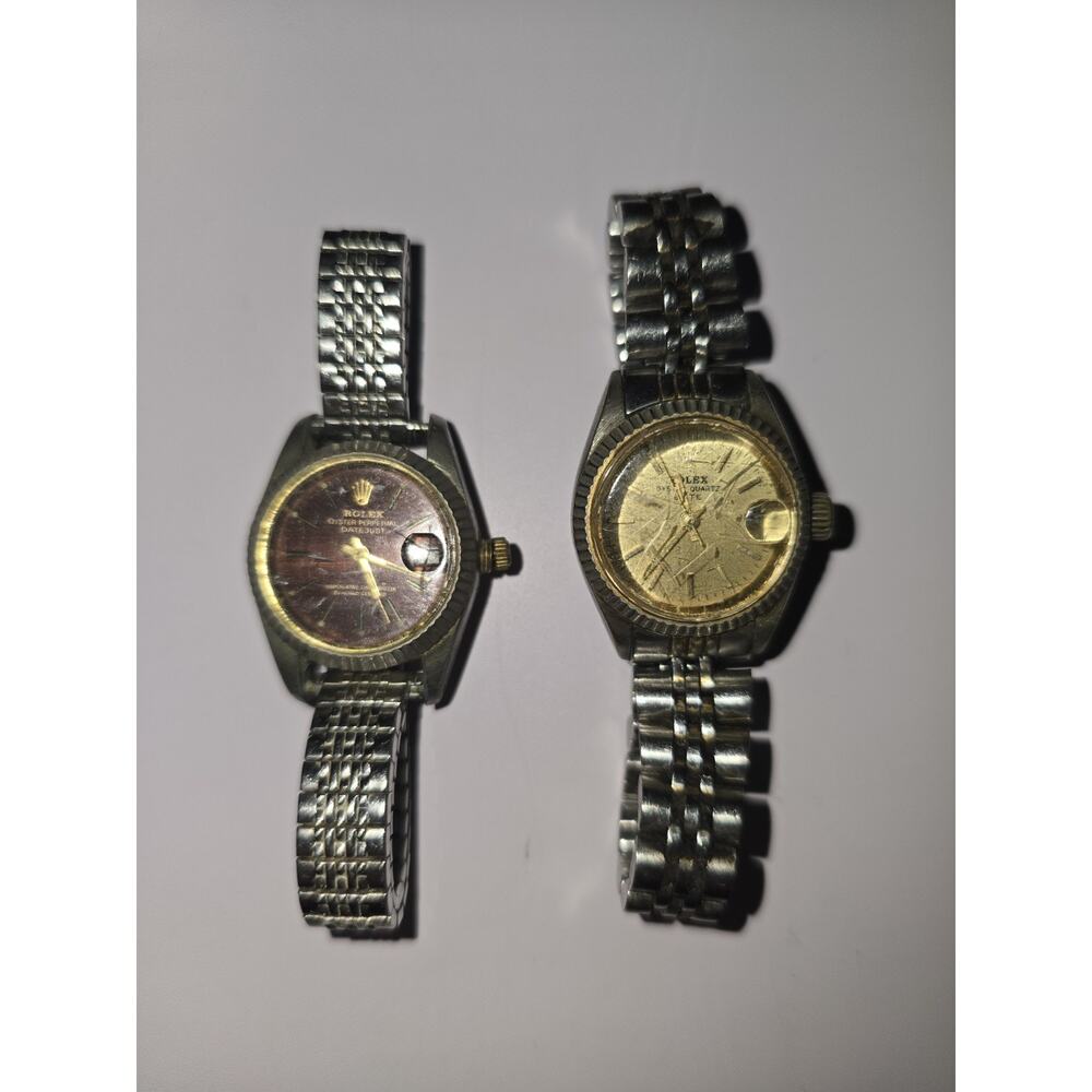 2 Vintage Rolex Watches Womens Used Stretch Band FOR PARTS